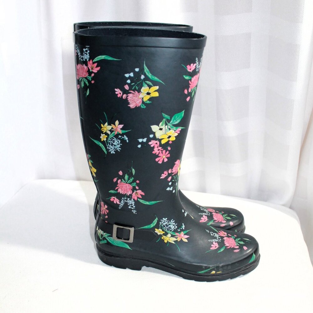 Floral Rain Gardening Boots, Size 9